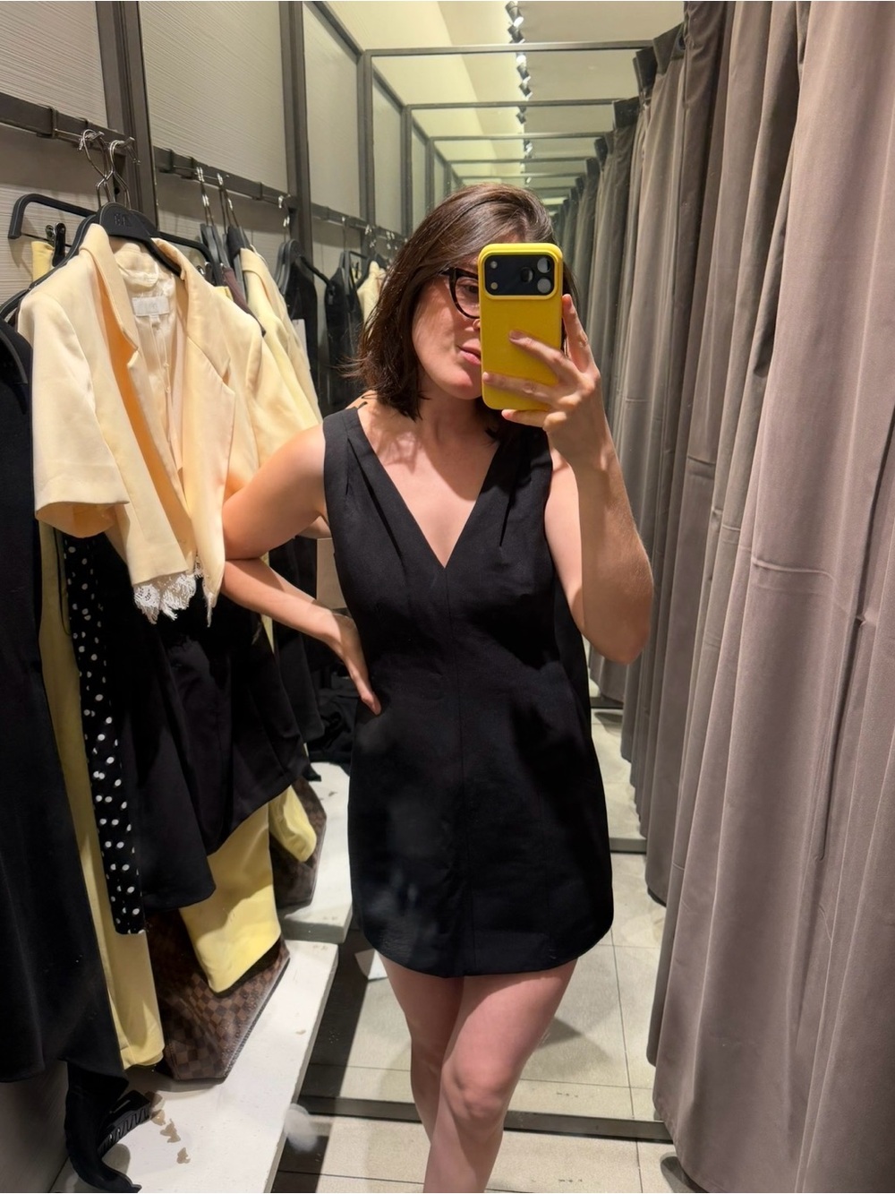 Zara Black Sleeveless V-Neck Mini Dress